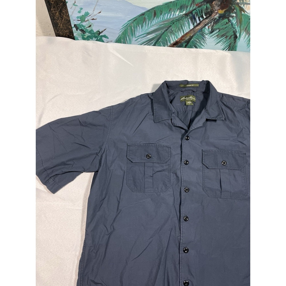 Eddie Bauer Outdoors Men's Short Sleeve Dark, Navy Men's Large